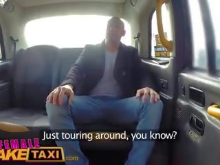 Female Fake Taxi Ozzie Tourist Cums in Busty Blondes.