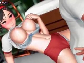 Сладъл анимационен мацка дава орално секс