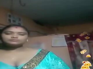 Tamil indický velké krásné ženy modrý silky blouse žít, pohlaví video 02
