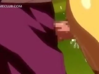 E ëmbël 3d anime flokëkuqe merr nxehtë trup i mbushur me spermë