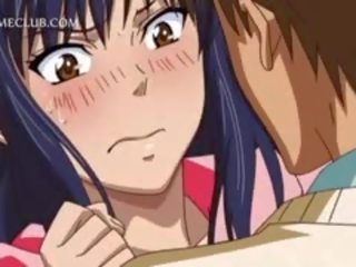 Tinedyer tatlong-dimensiyonal anime hottie makakakuha ng magaspang fucked sa close-ups