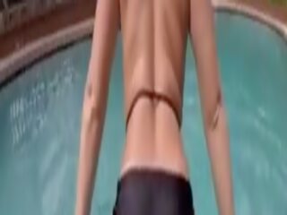 Justin Sane Fucking Pornstar Bailey Brooke in the Pool&period; He Fills her Pussy with smashing Cum and lets it Drip out in the Water