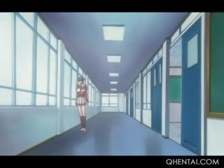 Hentai skole kjønn med kåt jente blåser henne coeds pikk