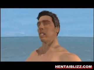3d animated busty slut sucks cock and gets jizzed