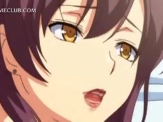 Adoleshent 3d anime vajzë luftuar mbi një i madh bosht