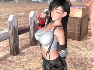 Besar breasted hentai anime mendapat squirting twat fucked