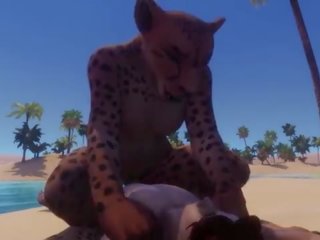 Furry i dashur mates me një njeri &vert; furry monster&vert; 3d seks film e egër jetë