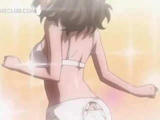 Slutty anime babe seducing teen stud for threesome