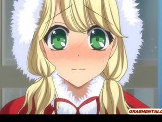 Krūtinga anime santa sunkus poking ir baigimas viduje