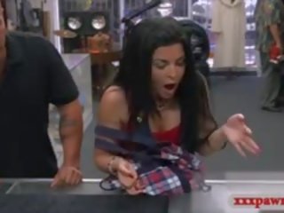 Cuban Chick Selling Her TV And Fucked By Nasty Pawn Keeper