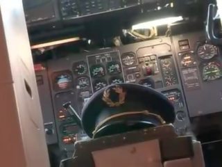 Stewardess shows how to perfect ride on a cock